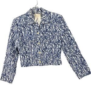 Alberto Makali Sport Cache Womens & Cropped Button Blazer Jacket Size 2 Long Sle